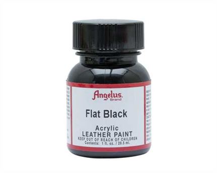 ANGELUS ACRYLIC PAINT FLAT BLACK #101 29ML USE ON LEATHER, VINYL OR FABRIC