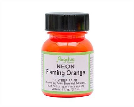 ANGELUS NEON PAINT FLAMING ORANGE 29ML USE ON LEATHER, VINYL OR FABRIC