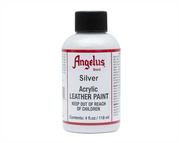 ANGELUS ACRYLIC PAINT SILVER #150 118ML USE ON LEATHER, VINYL OR FABRIC