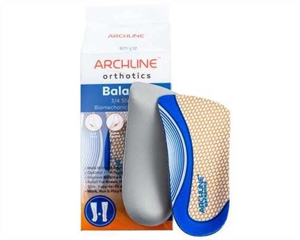 ARCHLINE INSOLES ORTHO BALANCE SLIMLINE 3/4 SIZE 36