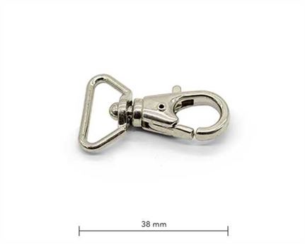 BAG DOCTOR BAG CLIP F2 NICKEL PLATE 15MM EYE 38MM LONG