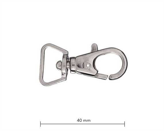 BAG DOCTOR BAG CLIP F3 NICKEL PLATE 15MM EYE 40MM LONG