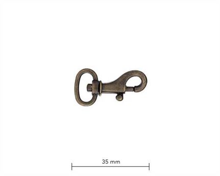 BAG DOCTOR BAG CLIP F4 ANTIQUE 12MM EYE 35MM LONG
