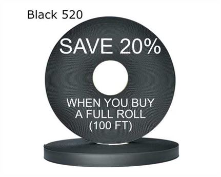 BioThane® BETA® ADJUSTABLE (3/4") 19MM BLACK BL520 (PER L/FT)