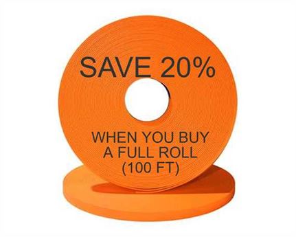 BioThane® BETA® ADJUSTABLE (3/4") 19MM FLURO ORANGE OR522 (PER L/FT)