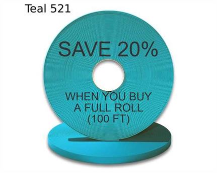 BioThane® BETA® STANDARD (1") 25MM TEAL TE521 (PER L/FT)