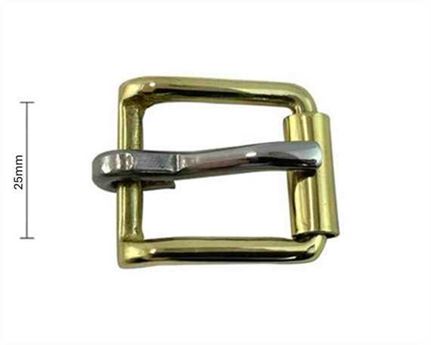BUCKLE BRASS ROLLER HARNESS STAINLESS STEEL TONGUE 25MM