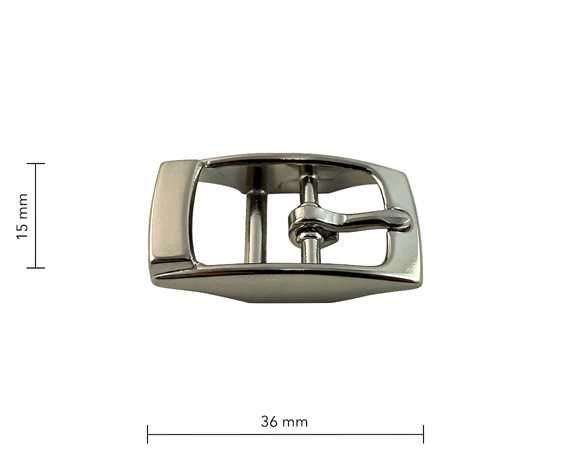 BUCKLE 2-BAR PET NICKEL PLATE 15MM