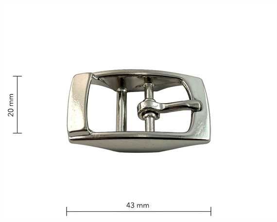 BUCKLE 2-BAR PET NICKEL PLATE 20MM