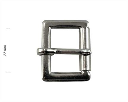BUCKLE STAMPED HALF ROLLER NICKEL PLATE 22MM