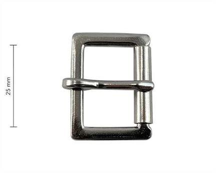 BUCKLE STAMPED HALF ROLLER NICKEL PLATE 25MM