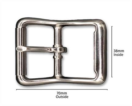Nickel Plated Centre Bar Roller Hobble Buckle 38mm