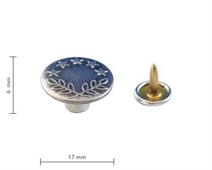 BUTTON & PIN JEAN WITH PLAIN DESIGN ANTIQUE BRASS 