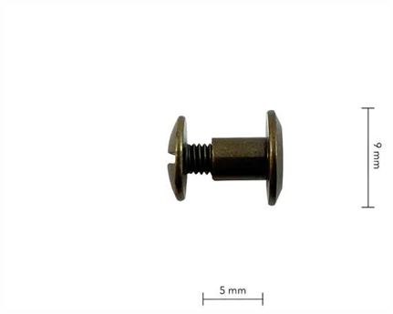 SCREW CHICAGO BEVELLED HEAD ANTIQUE 5mm Stem 9mm Diameter