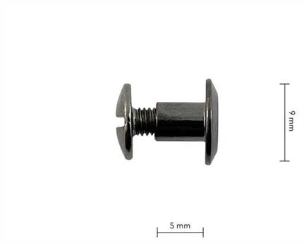 SCREW CHICAGO BEVELLED HEAD GUN METAL 5mm Stem 9mm Diameter