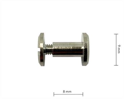 SCREW CHICAGO / KEY POST 8mm STEM BEVELLED HEAD NICKEL PLATE 9mm Diameter