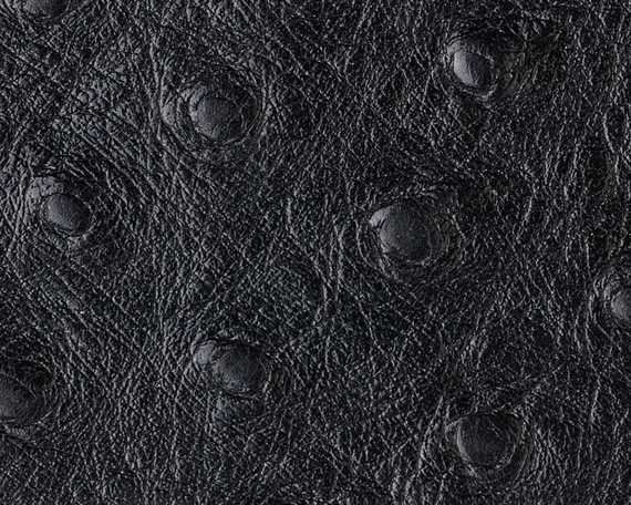 EUROLEDER OSTRICH PRINT BLACK UPHOLSTERY LEATHER FULL COW HIDE