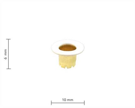 EYELET BOOT 6.0MM WHITE PKT OF 1000