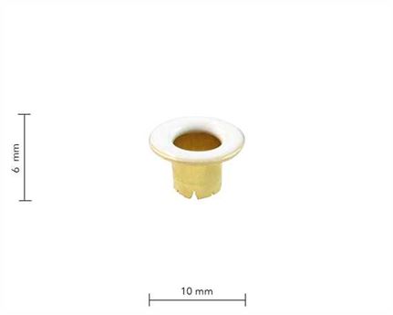 EYELET BOOT 6MM PER 1000 WHITE