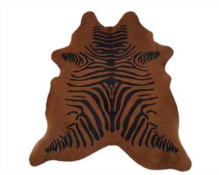 HAIR ON HIDE ZEBRA BLACK/BROWN PRINT  (rug pictured sent) Free Delivery!