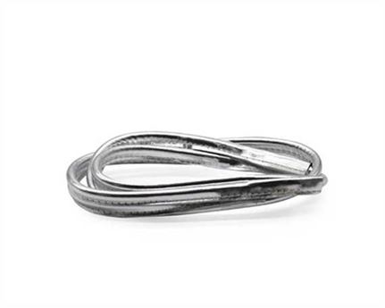 BAG DOCTOR BAG HANDLE LEATHER 6MM X 80CM METALLIC SILVER (PAIR)