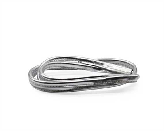 BAG DOCTOR BAG HANDLE LEATHER 6MM X 80CM METALLIC SILVER (PAIR)