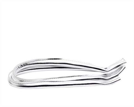 BAG DOCTOR BAG HANDLE LEATHER 8MM X 55CM METALLIC SILVER (PAIR)