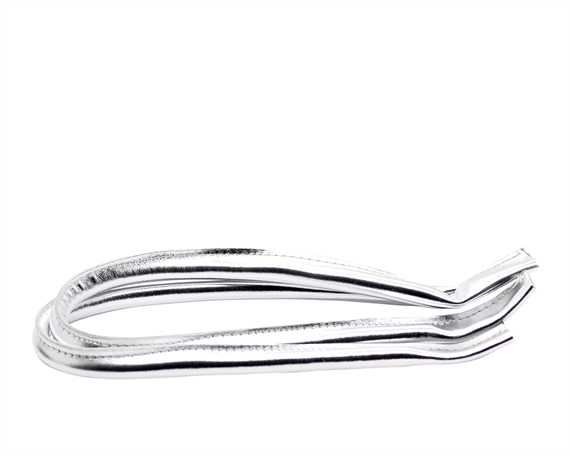 BAG DOCTOR BAG HANDLE LEATHER 8MM X 55CM METALLIC SILVER (PAIR)