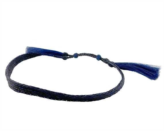 HAT BANDS HORSE HAIR BLUE/BLACK