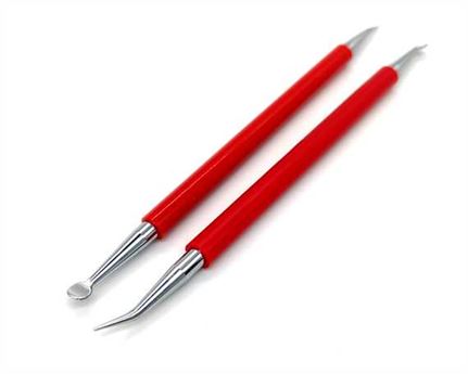 MODELLING TOOL RED HANDLE FINE SPOON & ANGLED STYLUS 8036-00