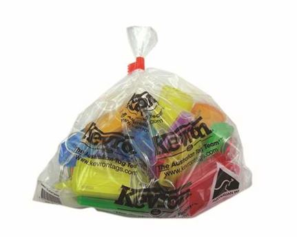 KEVRON GIANT CLICK TAGS ID30 PER 25 ASSORTED COLOURS
