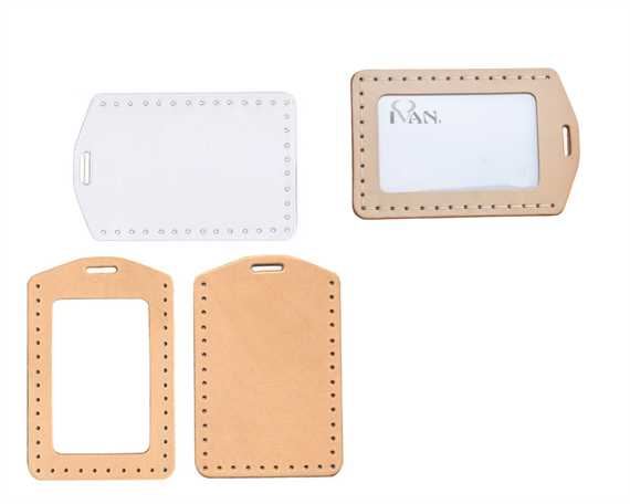 DIY KIT ROGER VERTICAL ID CASE VEG TANNED LEATHER 