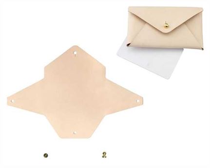 DIY KIT ROBBIN CARD HOLDER VEG TANNED LEATHER 