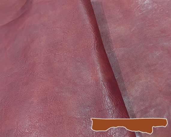 HALF BELLY VEG LEATHER INVECCHIATO ROSSO COLOUR 1.2/1.4MM FROM TUSCANY ITALIAN