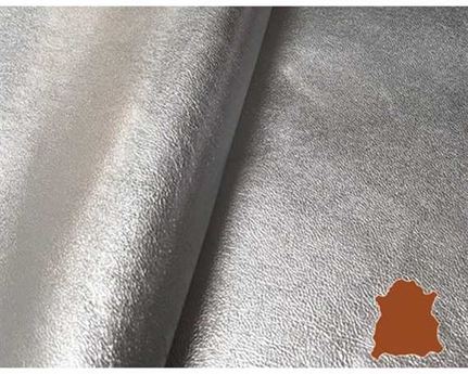CABRETTA SHEEP UPPER/BAG 0.8/0.9MM SILVER METALLIC FOIL