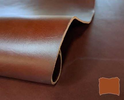 VEG TANNED DOUBLE SHOULDER COGNAC 2.8/3.0MM LEATHER FROM TUSCANY ITALY.