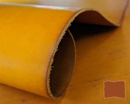 VEG TANNED DOUBLE SHOULDER GOLD #377 3.0/3.2MM LEATHER FROM TUSCANY ITALY.