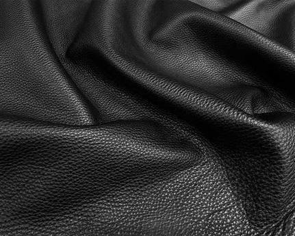 LEATHER PRINTED MILLED FINISH SIDES BLACK 2.0/2.2MM (SQ FT)
