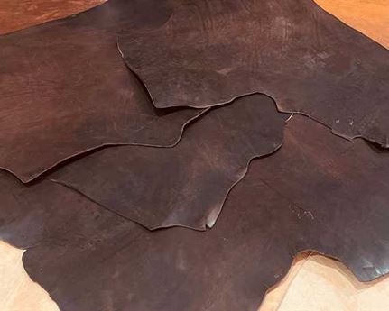 VEG TANNED LEATHER HALF SHOULDER DARK CHESTNUT 3.5/3.7MM (EACH) 