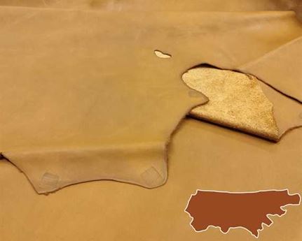 COW SIDES CAMEL DULL FINISH BAG LEATHER LIMITED EDITION 1.1/1.2MM  (SQ FT)