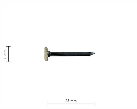 NICKEL SADDLE NAILS 6MM DIAM. HEAD 23MM LONG