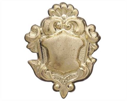 LEAD FILLED ORNAMENTS ORNATE SHIELD LGE BRASS 25MM