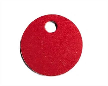 PET TAG ROUND 19MM RED