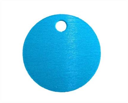 PET TAG ROUND 19MM TURQUOISE