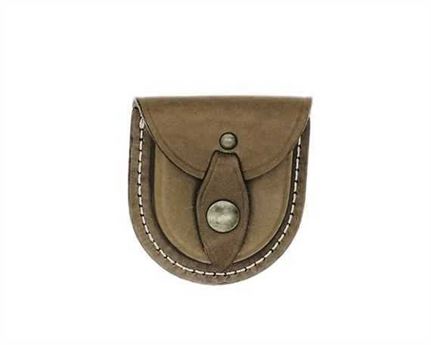COIN POUCH WITH BELT LOOP LEATHER BROWN 