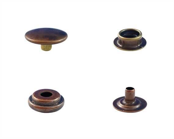 PRESS STUD FULL SET OF 25 LARGE DU ANTIQUE EYELET, SOCKET, STUD, TOP