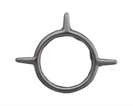 RING NICKEL PLATE 3 SPIKE 22MM