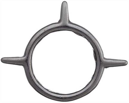 RING NICKEL PLATE 3 SPIKE 30MM