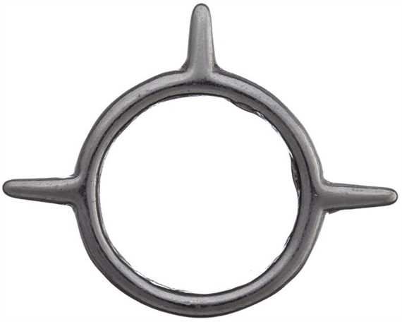 RING NICKEL PLATE 3 SPIKE 30MM