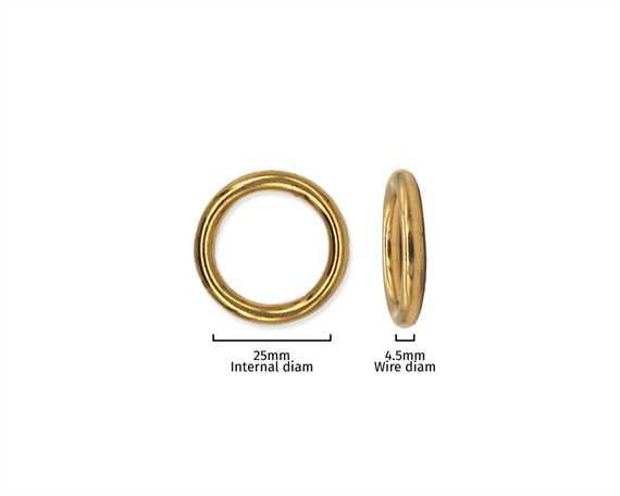 RING BRASS 25MM INTERNAL DIMENSION, 4.0MM DIAMETER WIRE